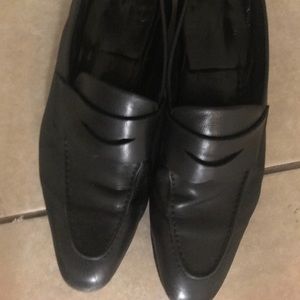 Santoni Black Leather Loafers. Made in Italy!!